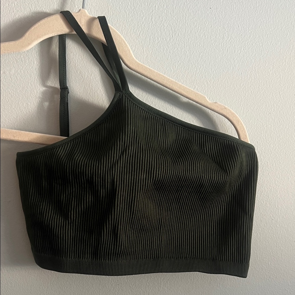 Aerie Olive Ribbed Top/Bra